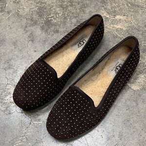 UGG Women's Dark Brown Studded Flats